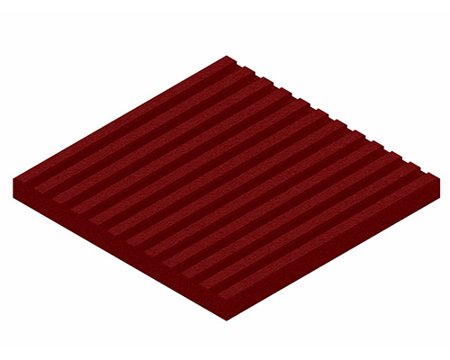 acoustic panel, axionometry - color red